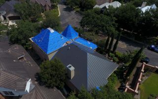 Kresta Roofing Residential Metal Roof installation large home drone