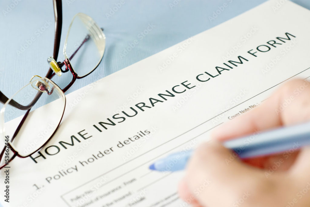 Image of a home insurance claim form