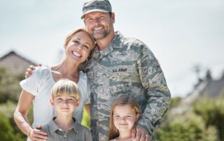 US veteran with his family
