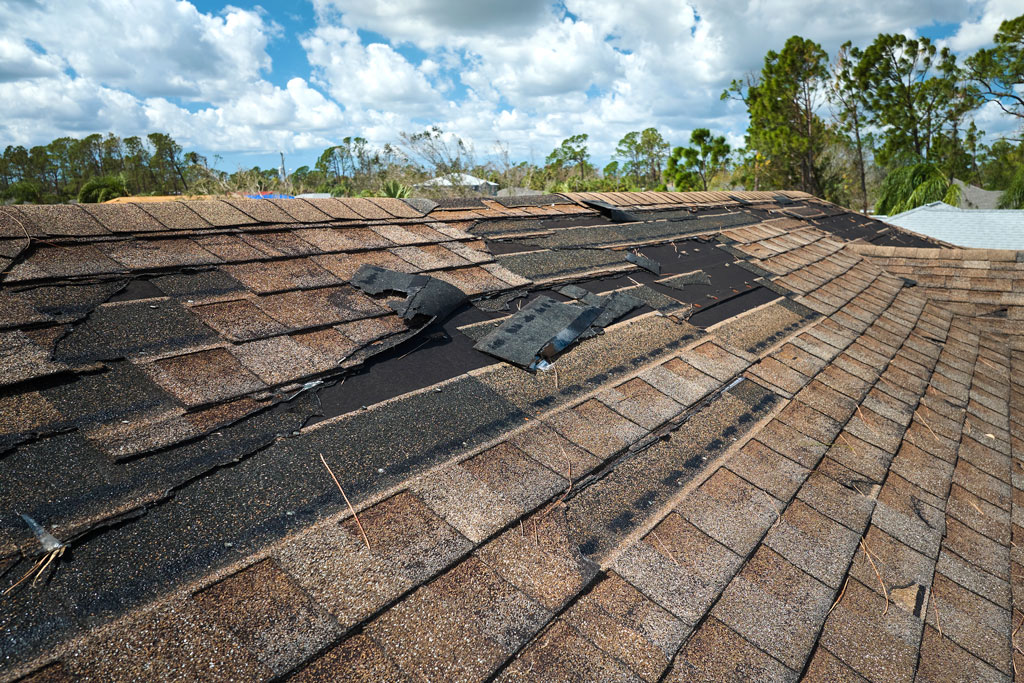 raised or missing roofing shingles