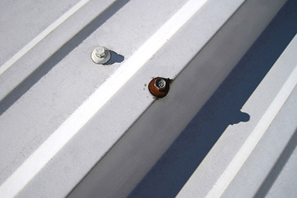 rusted metal roof screw