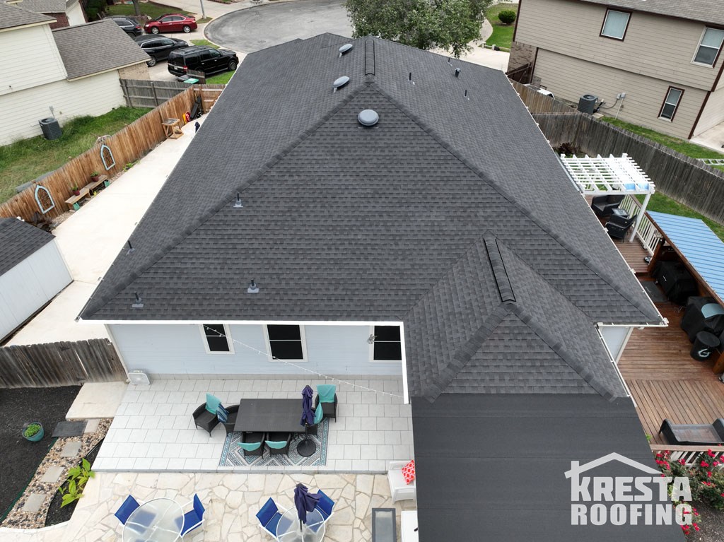 New installed asphalt shingle roof in Converse, TX